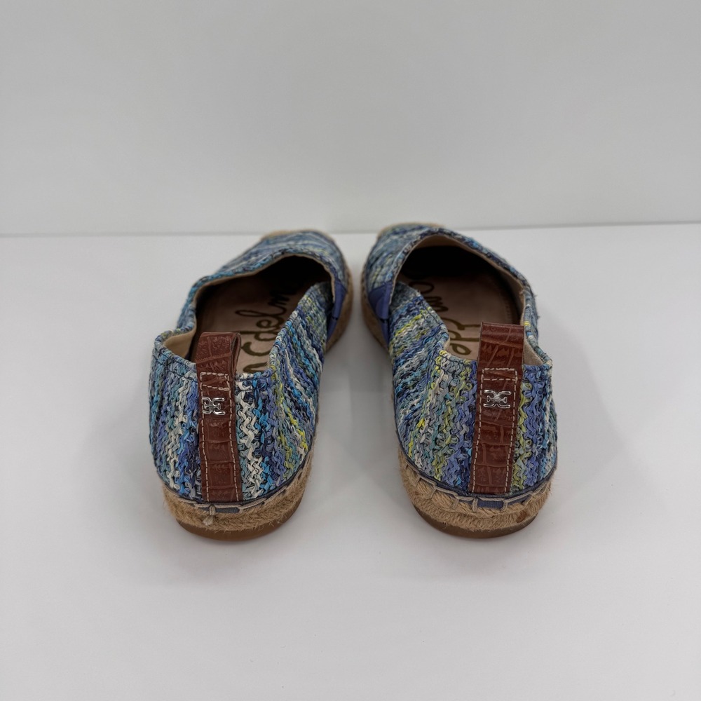 Sam Edelman Women's 9.5M Khloe Blue Multi Woven Raffia Espadrille Flats Shoes - Picture 4 of 12
